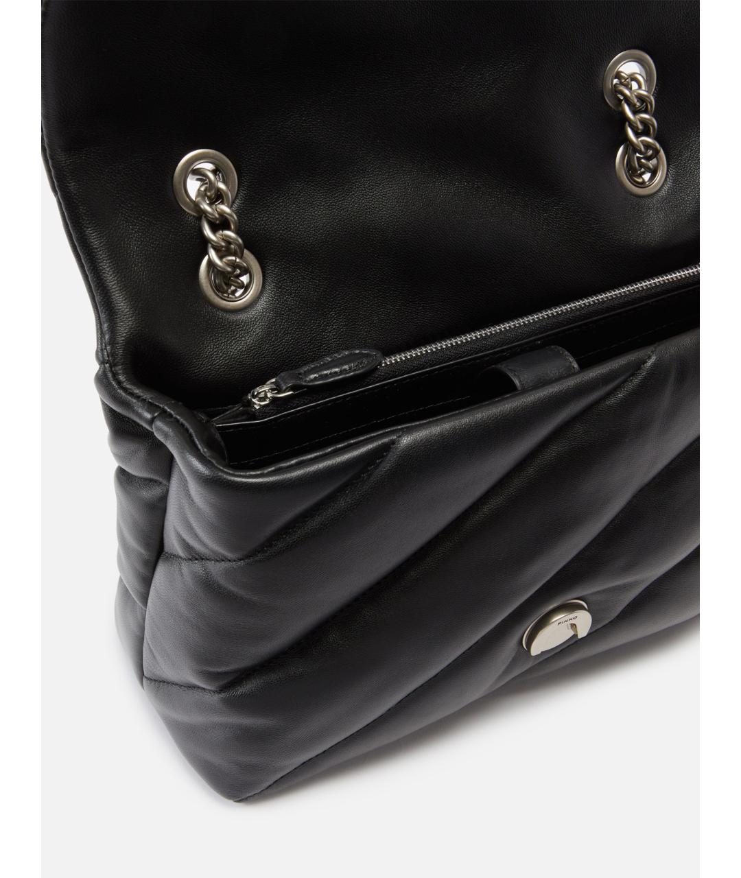 PINKO Черная кожаная сумка через плечо, фото 4