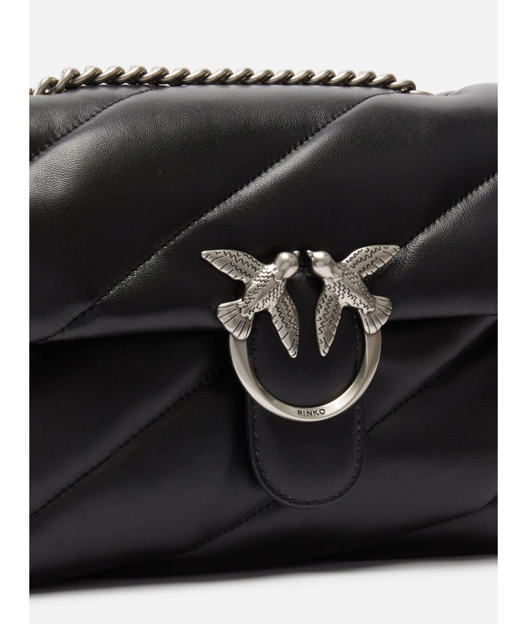PINKO Черная кожаная сумка через плечо, фото 2