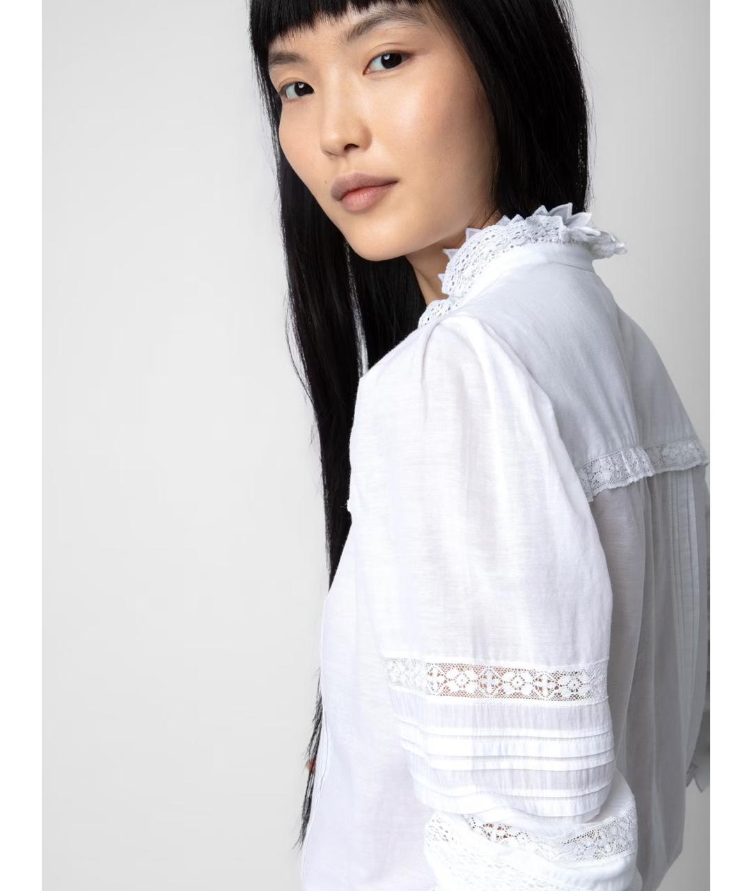 ZADIG & VOLTAIRE Белая хлопковая блузы, фото 4