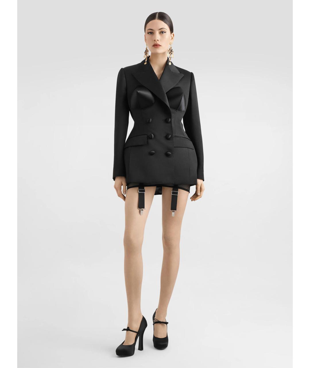 DOLCE&GABBANA Черная полиэстеровая юбка мини, фото 2