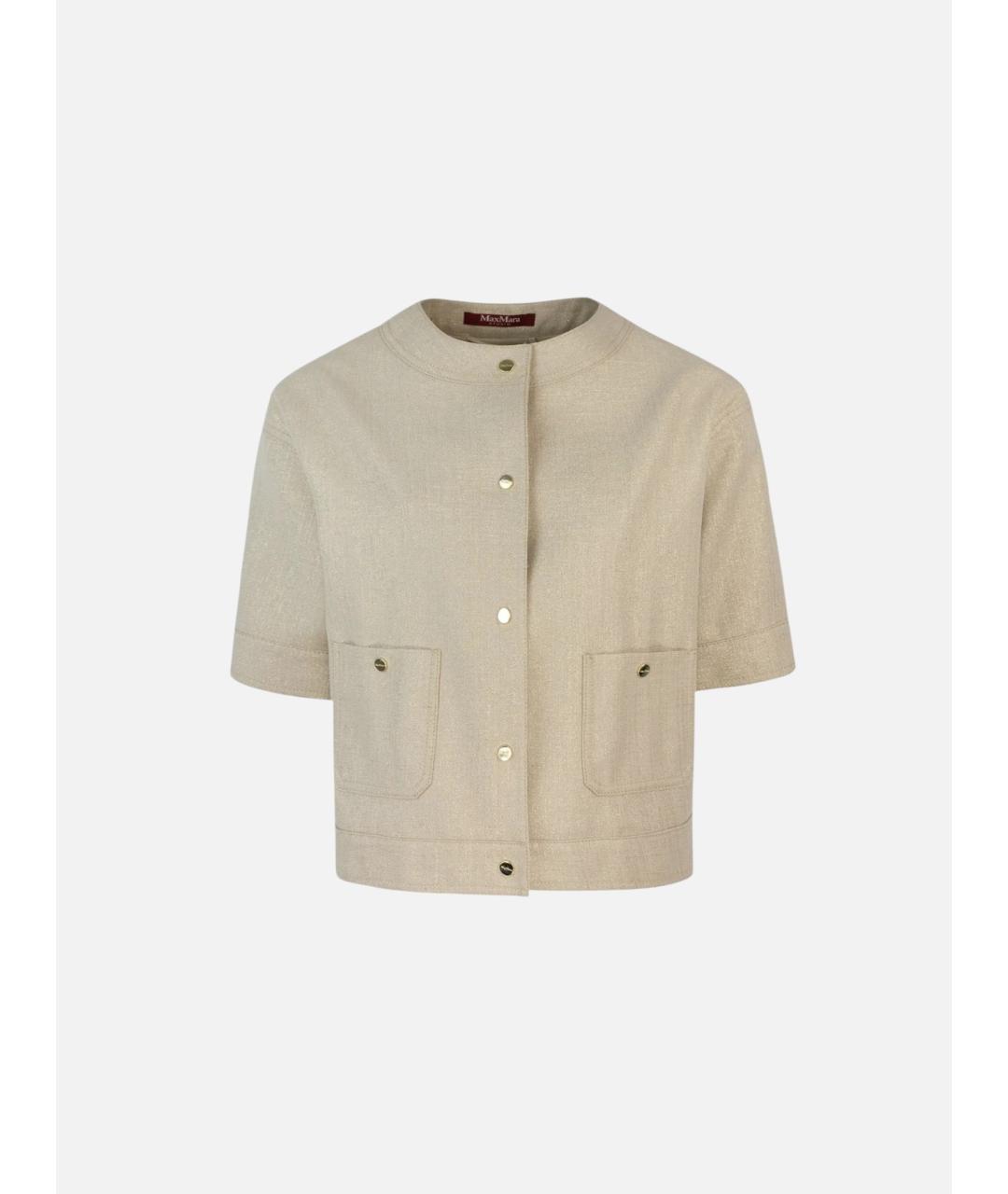 MAX MARA STUDIO Бежевый хлопковый джемпер / свитер, фото 3