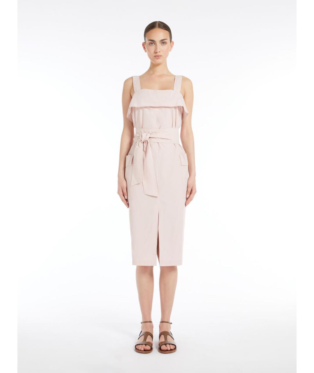 WEEKEND MAX MARA Розовый хлопковый сарафан, фото 4