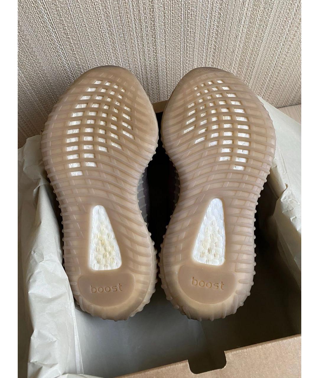 ADIDAS YEEZY Серые текстильные низкие кроссовки / кеды, фото 2