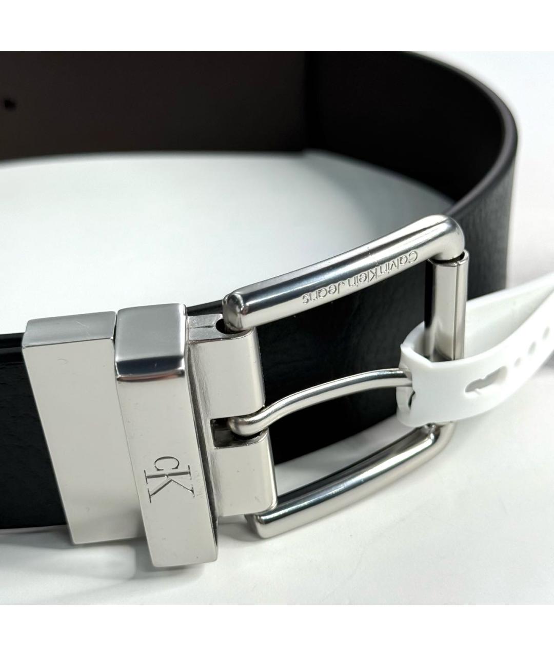 CALVIN KLEIN Черный кожаный ремень, фото 2