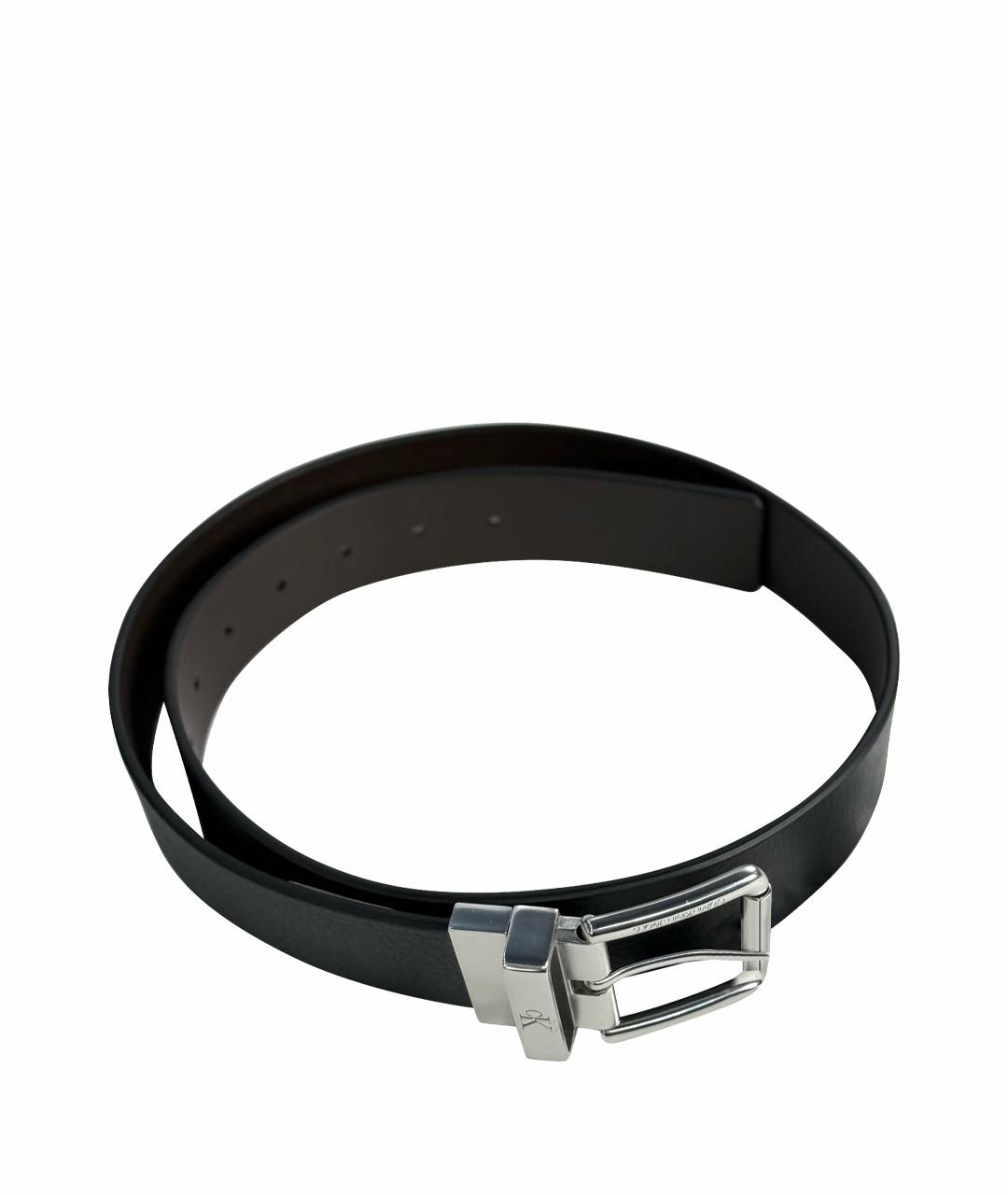CALVIN KLEIN Черный кожаный ремень, фото 1