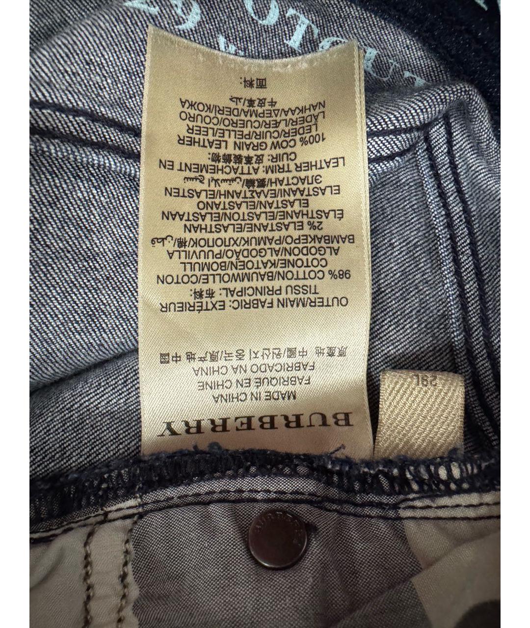 BURBERRY Темно-синие хлопковые джинсы клеш, фото 3
