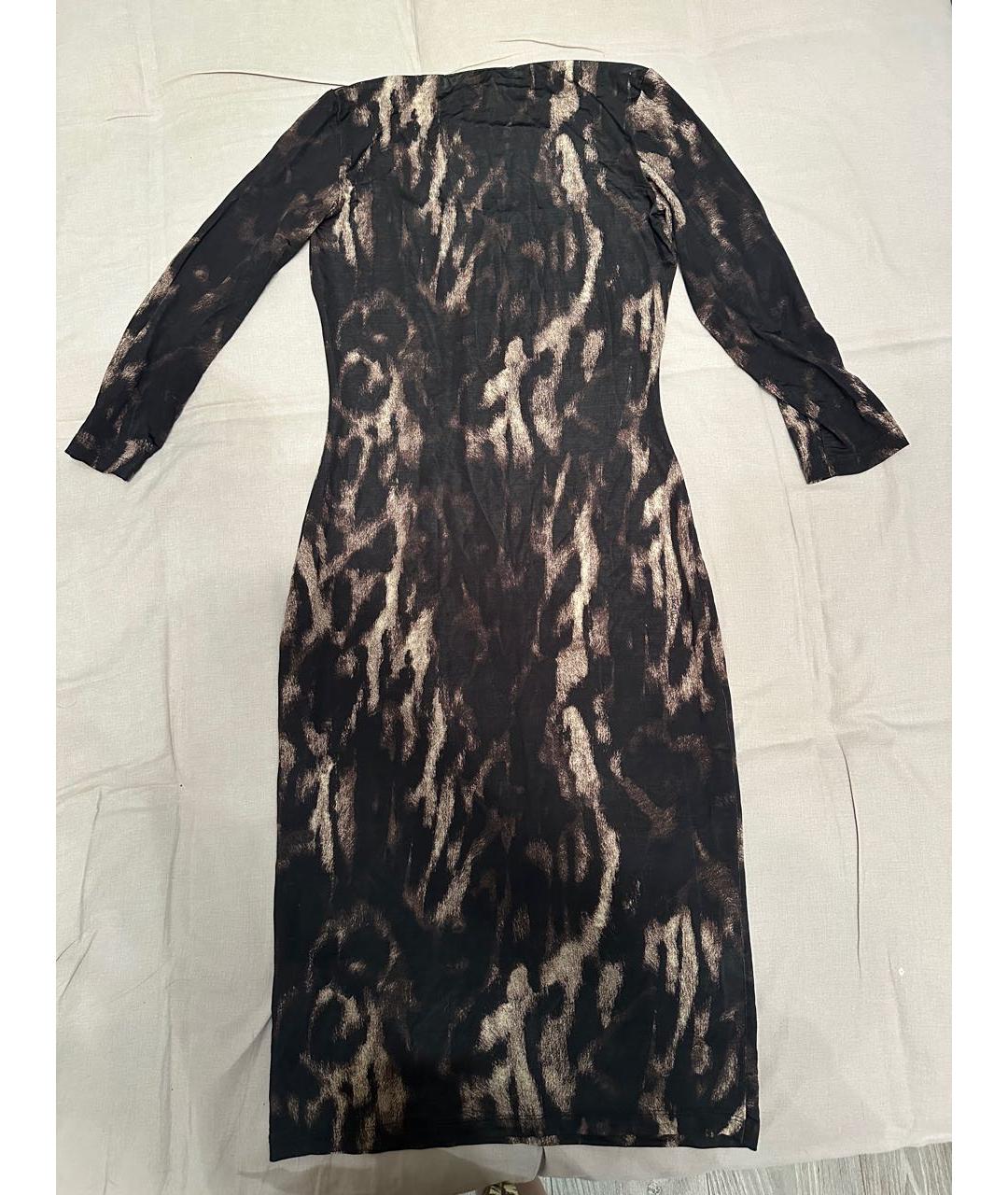 JUST CAVALLI Коричневое вискозное повседневное платье, фото 3