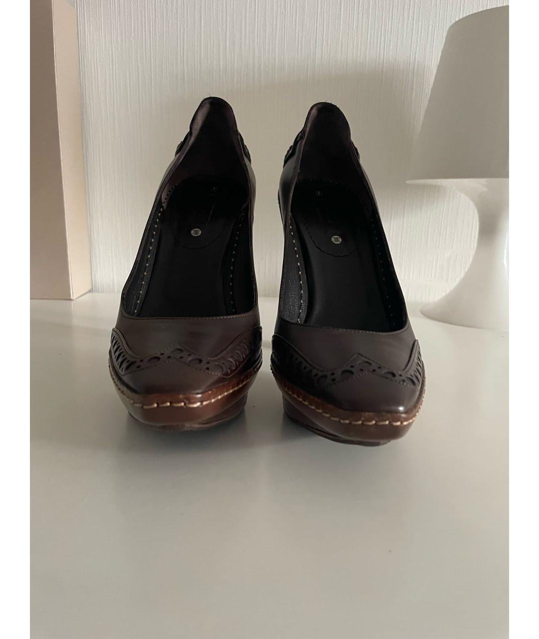 CELINE Коричневые кожаные туфли, фото 2