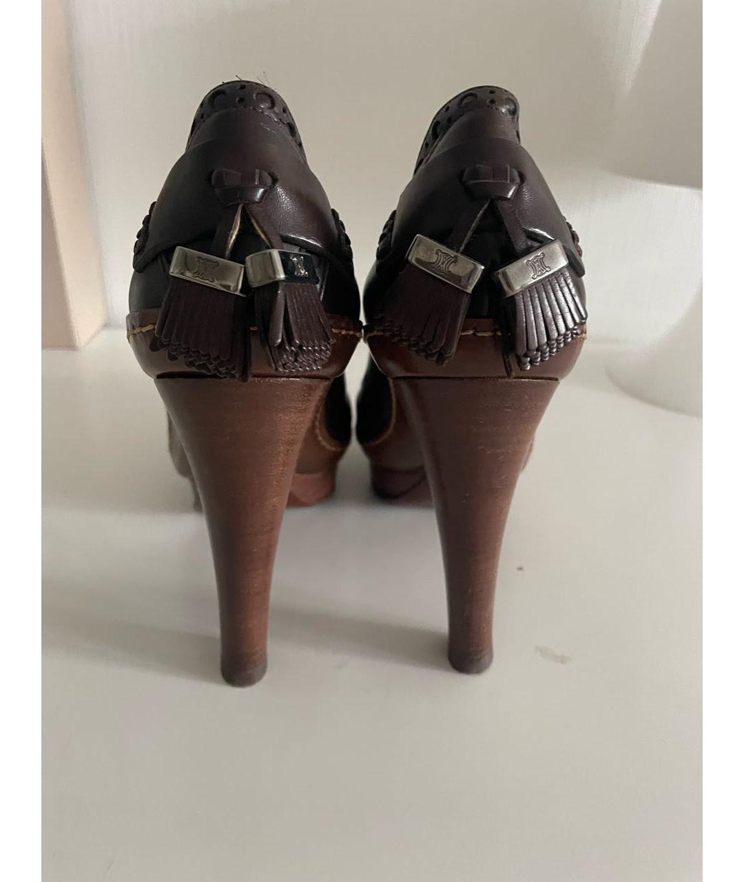 CELINE Коричневые кожаные туфли, фото 4