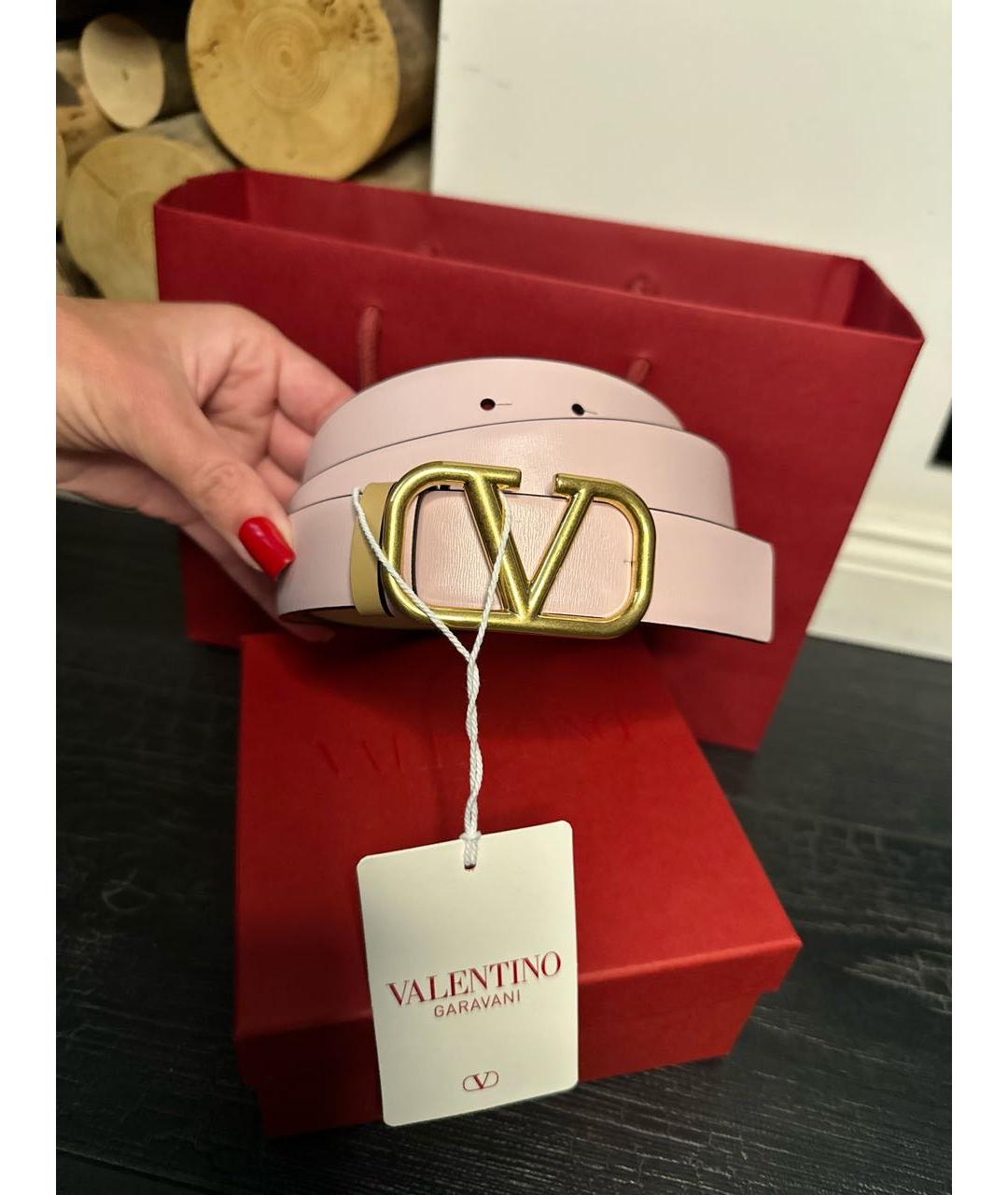 VALENTINO Бежевый кожаный ремень, фото 4