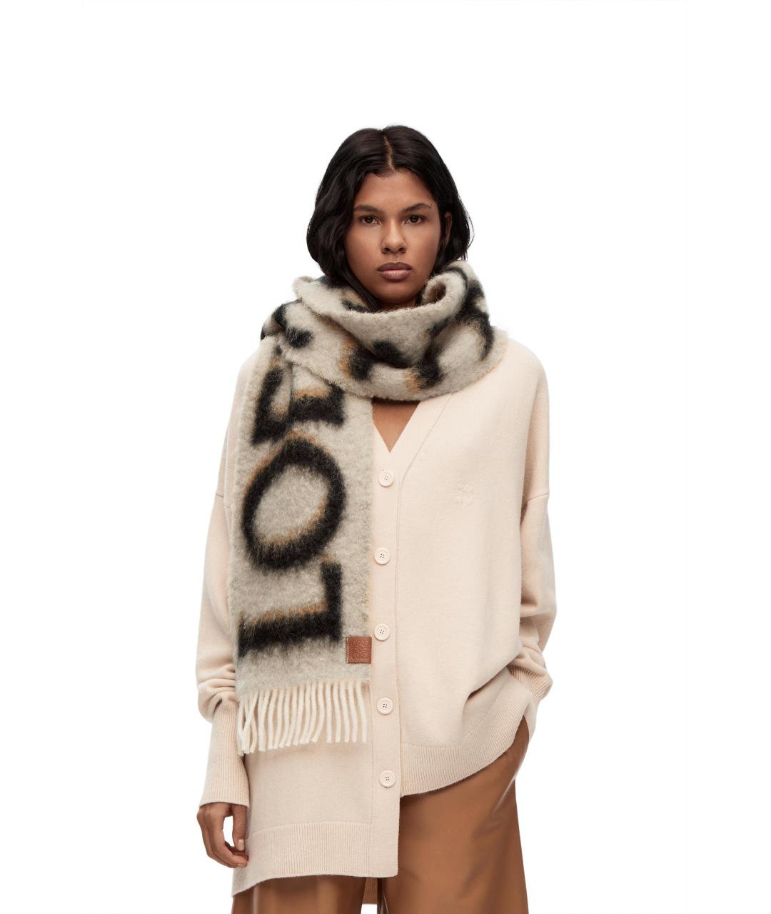 LOEWE Мульти шерстяной шарф, фото 2