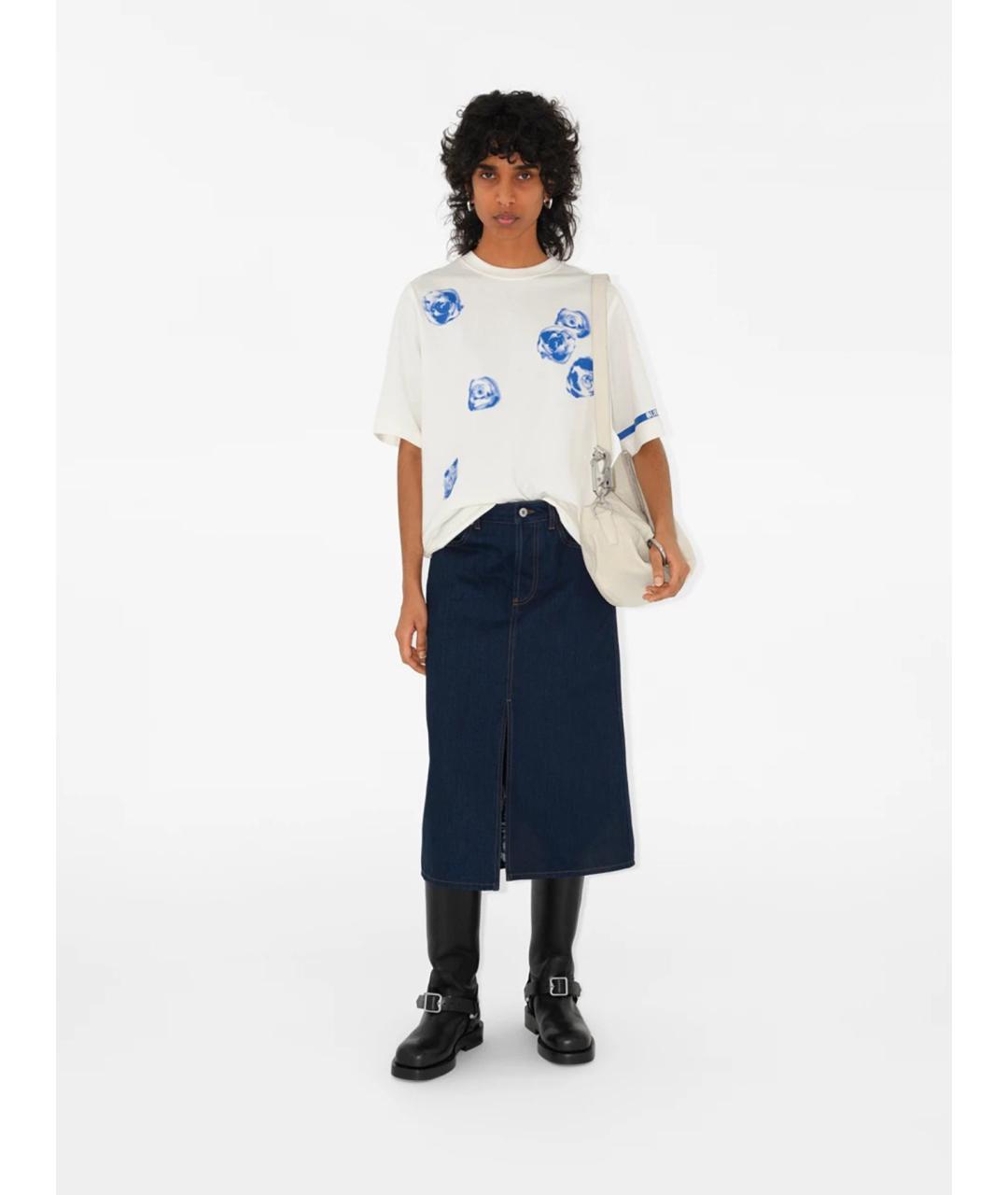 BURBERRY Белая хлопковая футболка, фото 2