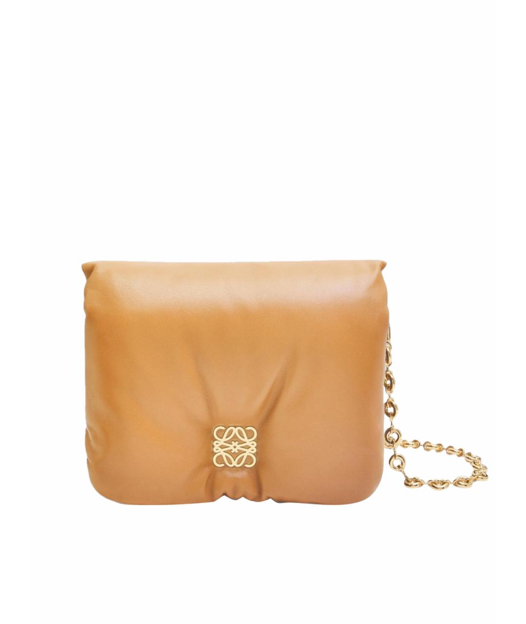 LOEWE Бежевая кожаная сумка через плечо, фото 1