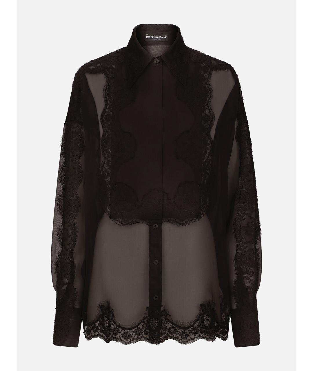DOLCE&GABBANA Черная шелковая блузы, фото 5