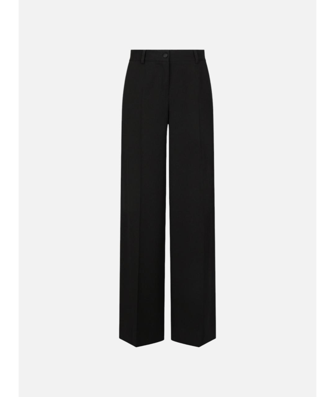 DOLCE&GABBANA Черные хлопковые брюки широкие, фото 5