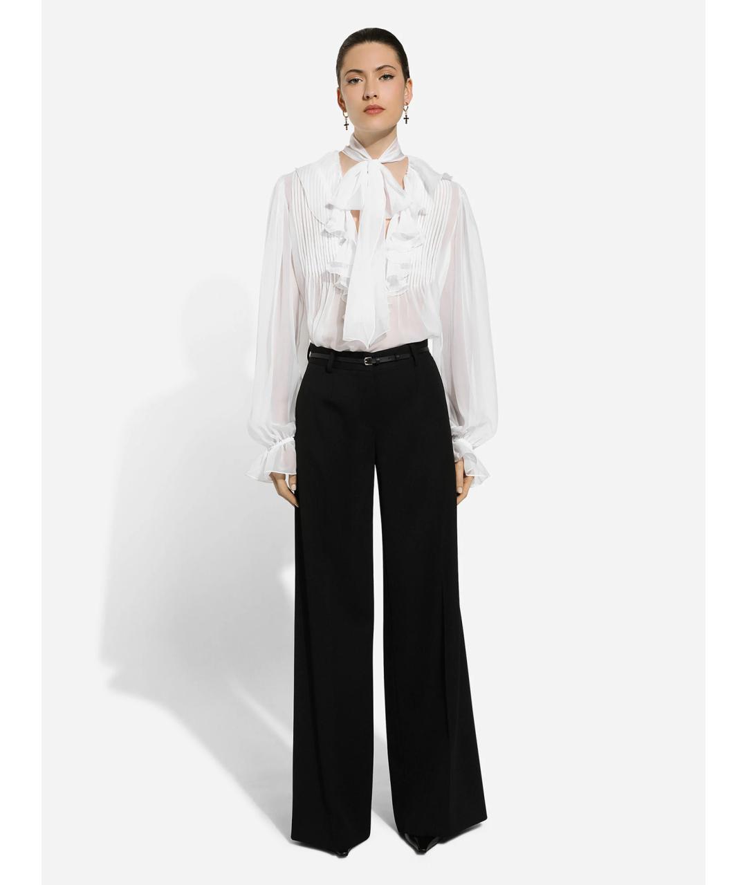 DOLCE&GABBANA Черные хлопковые брюки широкие, фото 2