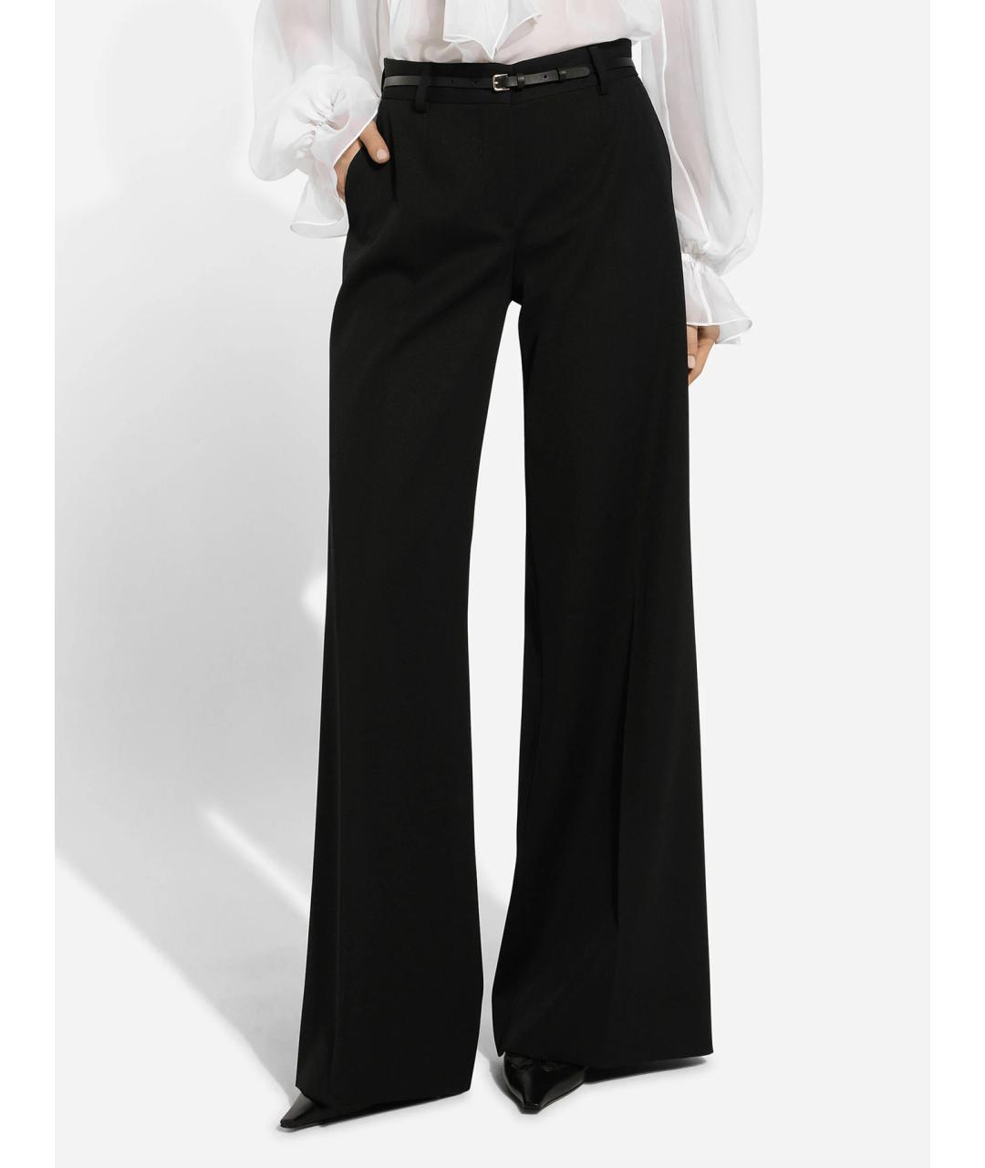 DOLCE&GABBANA Черные хлопковые брюки широкие, фото 3