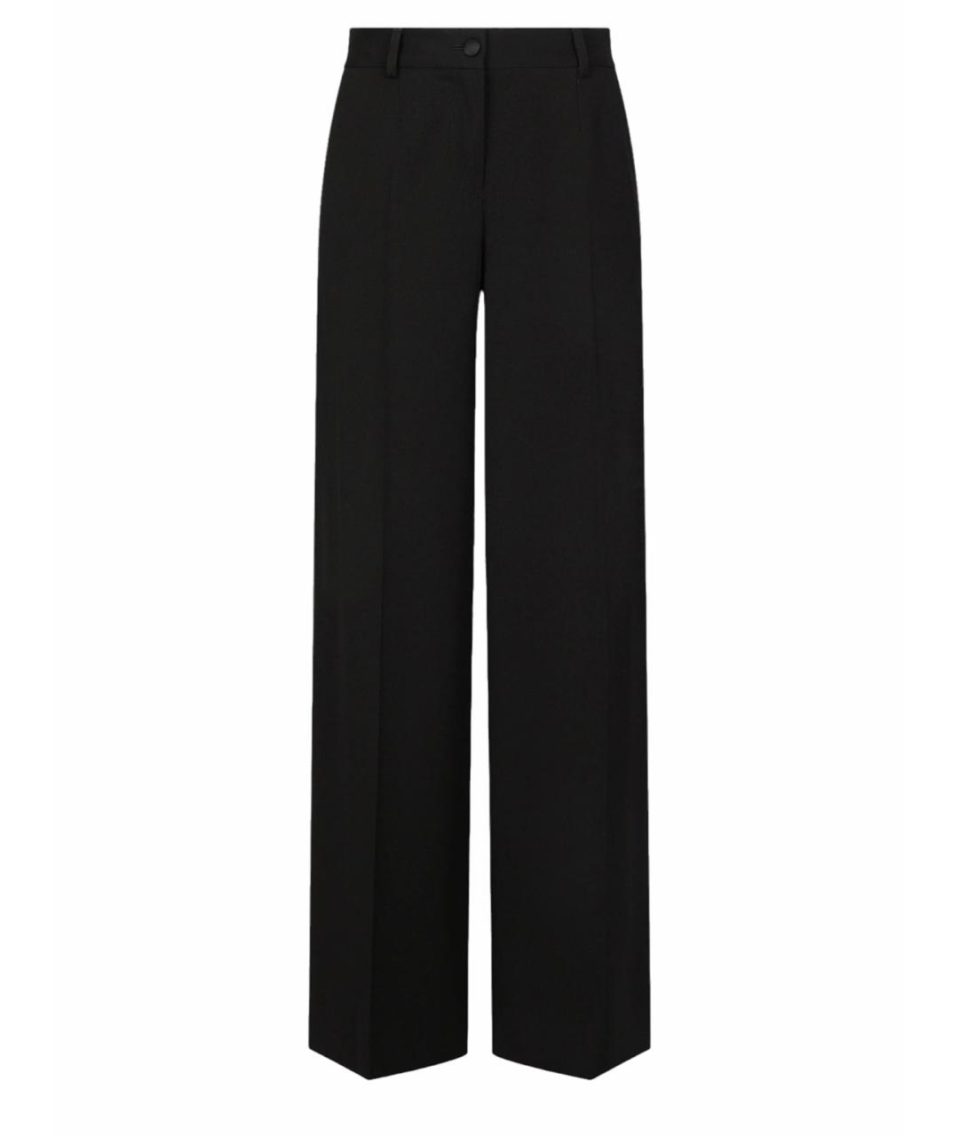 DOLCE&GABBANA Черные хлопковые брюки широкие, фото 1