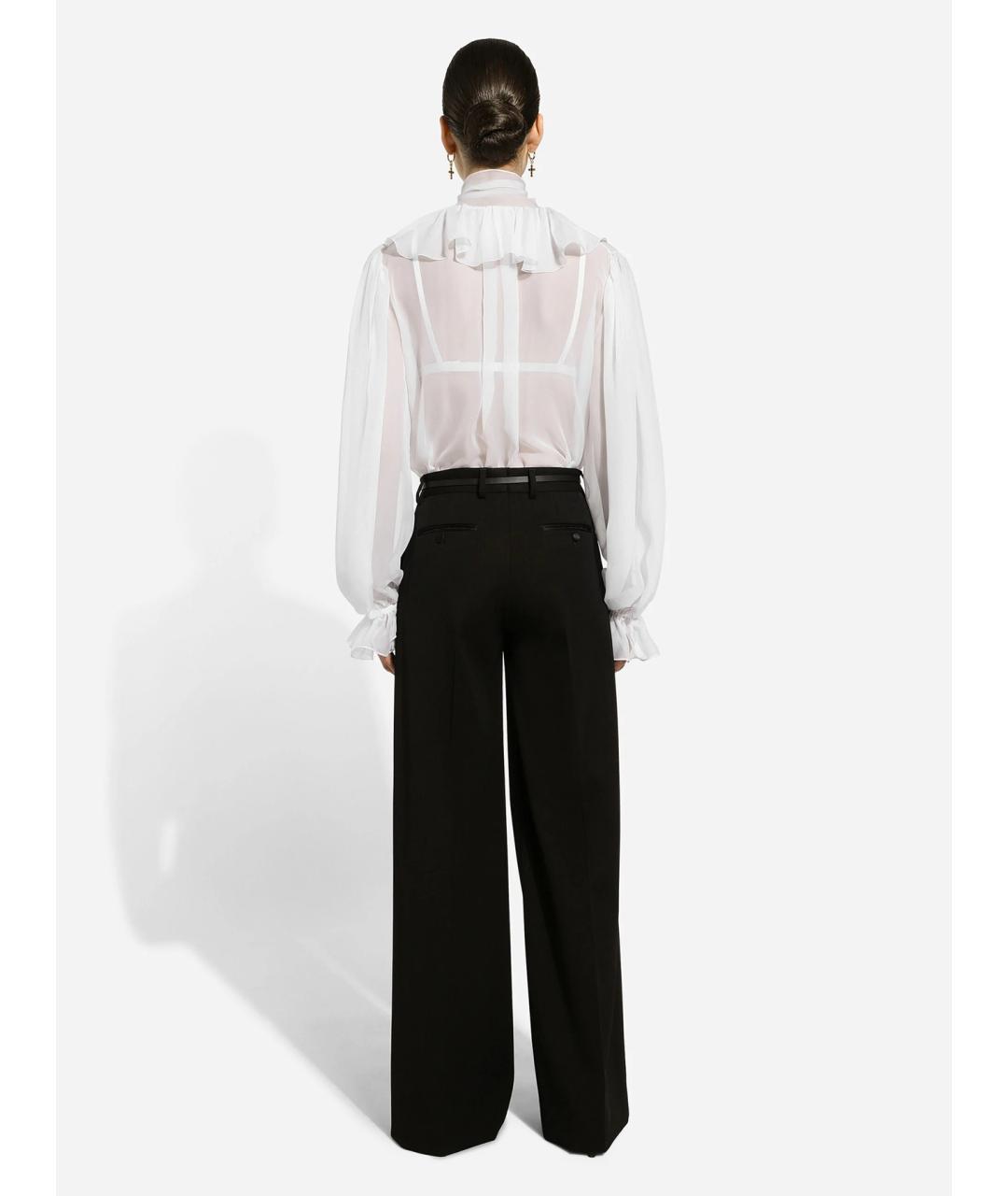 DOLCE&GABBANA Черные хлопковые брюки широкие, фото 4