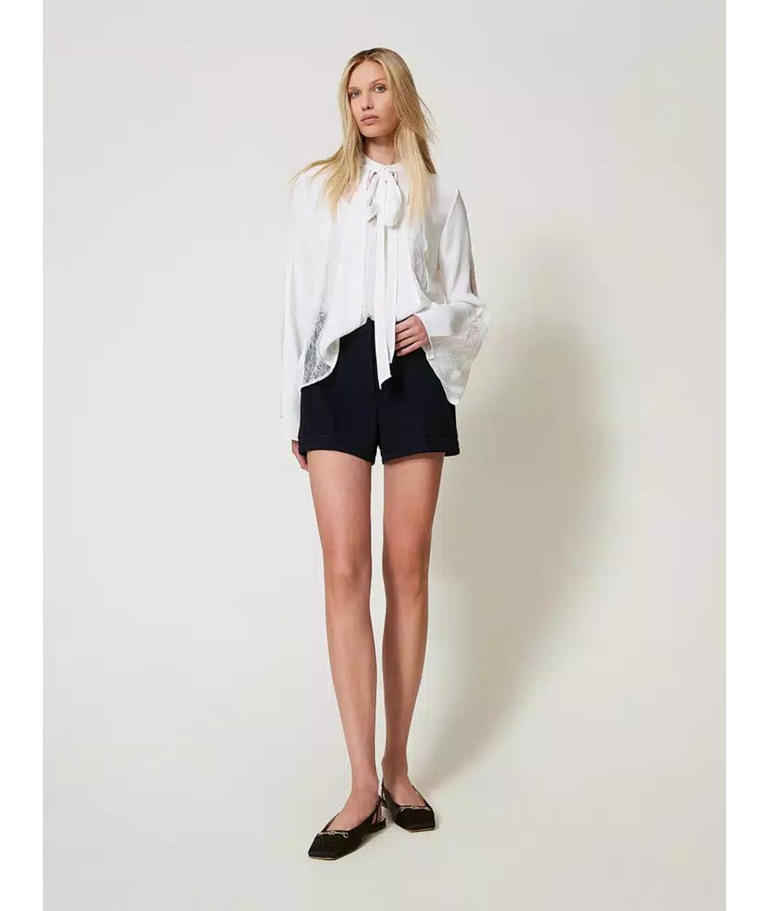 TWIN-SET Белая вискозная блузы, фото 2