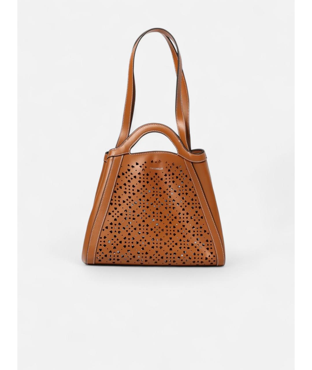 COCCINELLE Коричневая кожаная сумка через плечо, фото 4