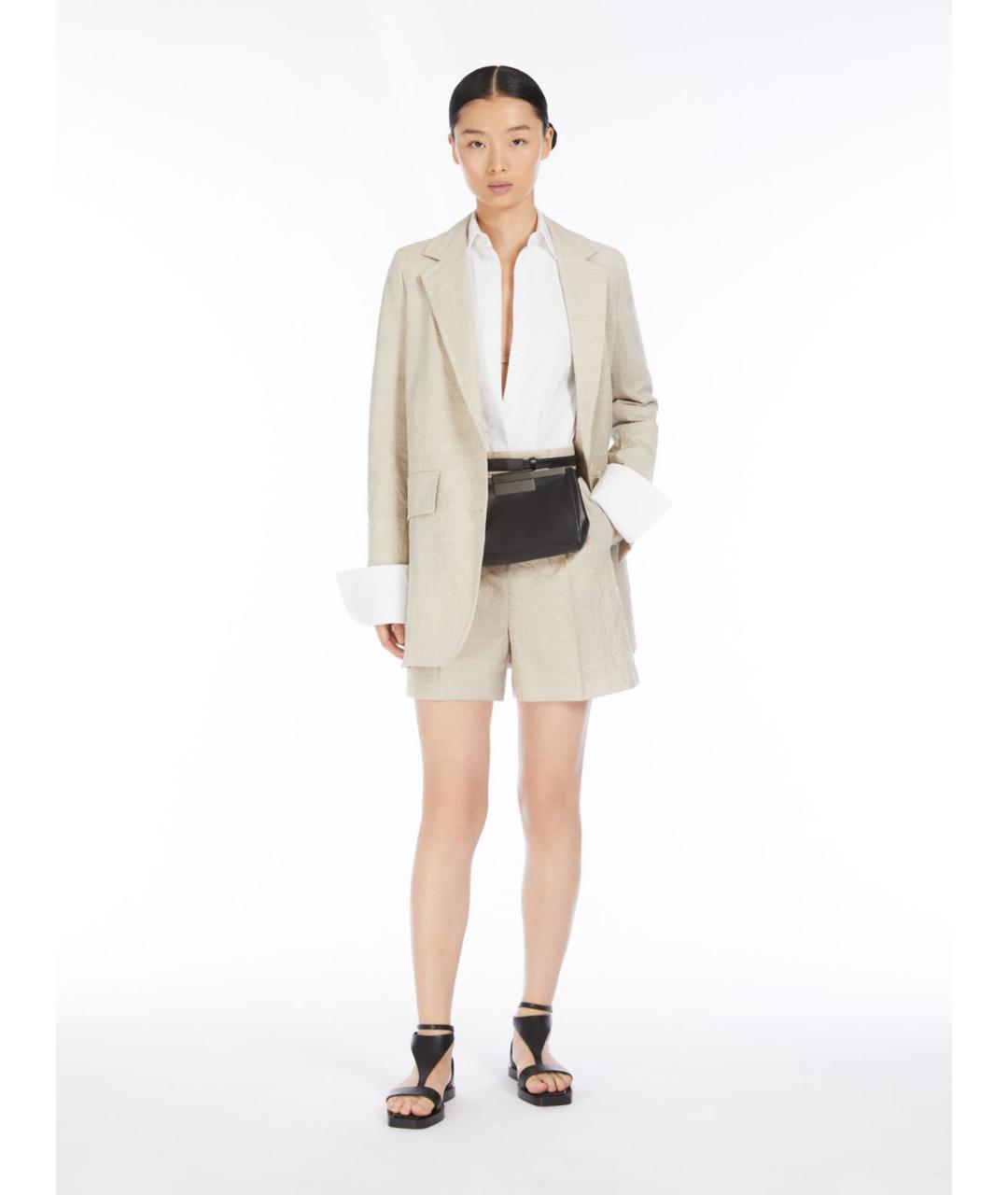 MAX MARA Бежевые шерстяные шорты, фото 2