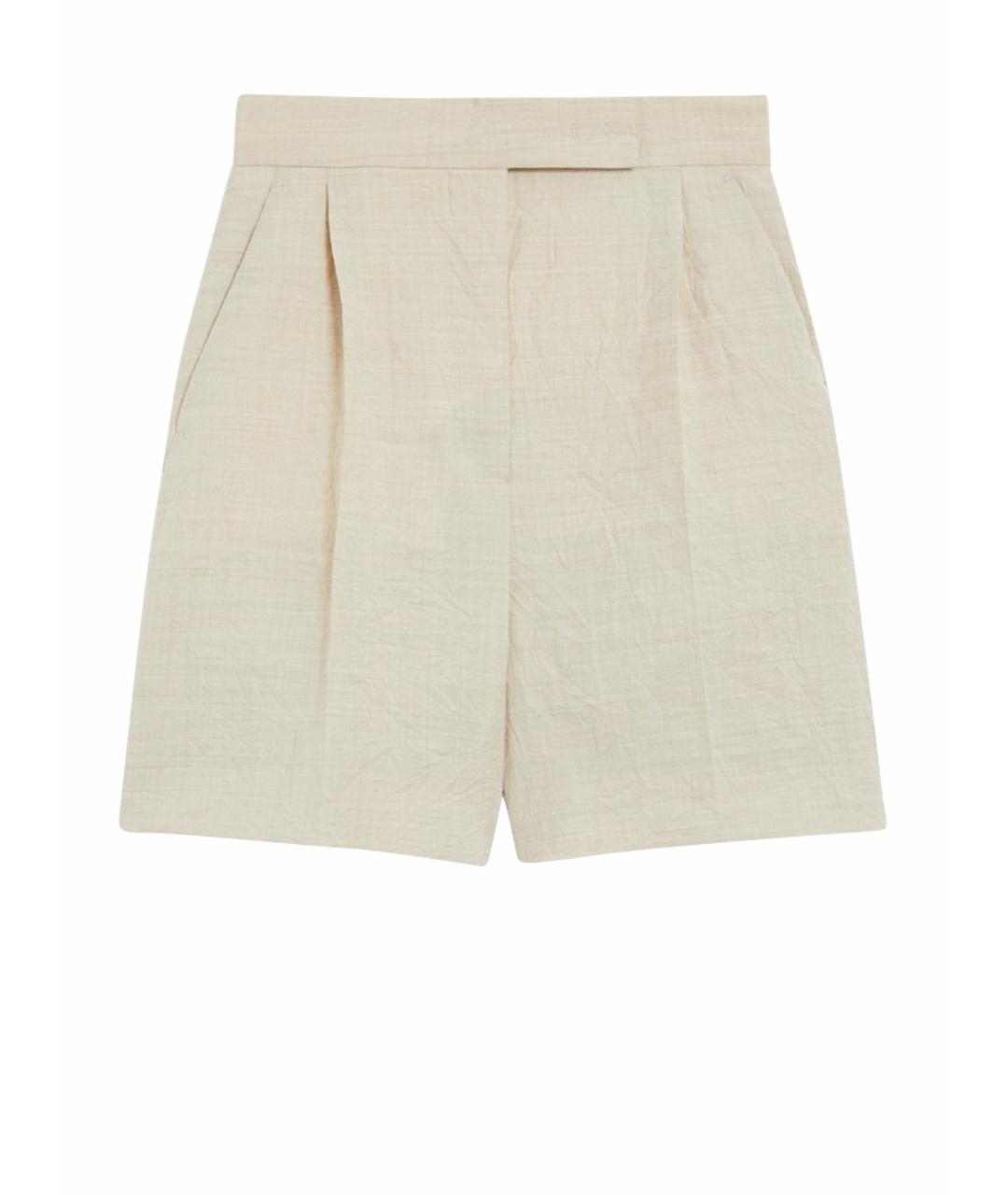MAX MARA Бежевые шерстяные шорты, фото 1