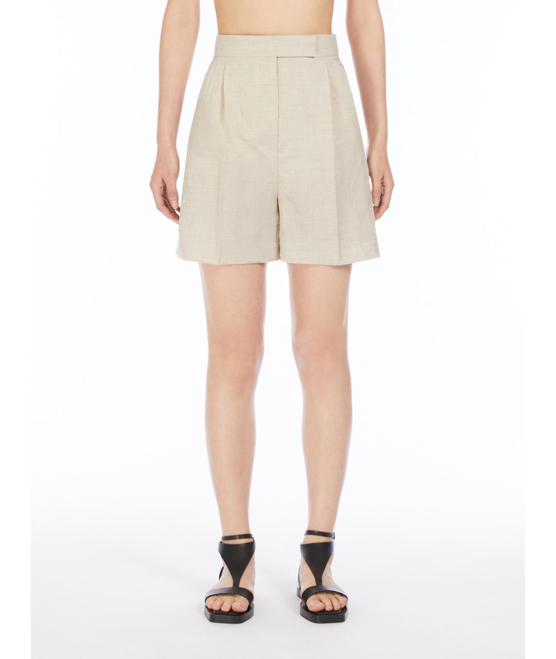 MAX MARA Бежевые шерстяные шорты, фото 3