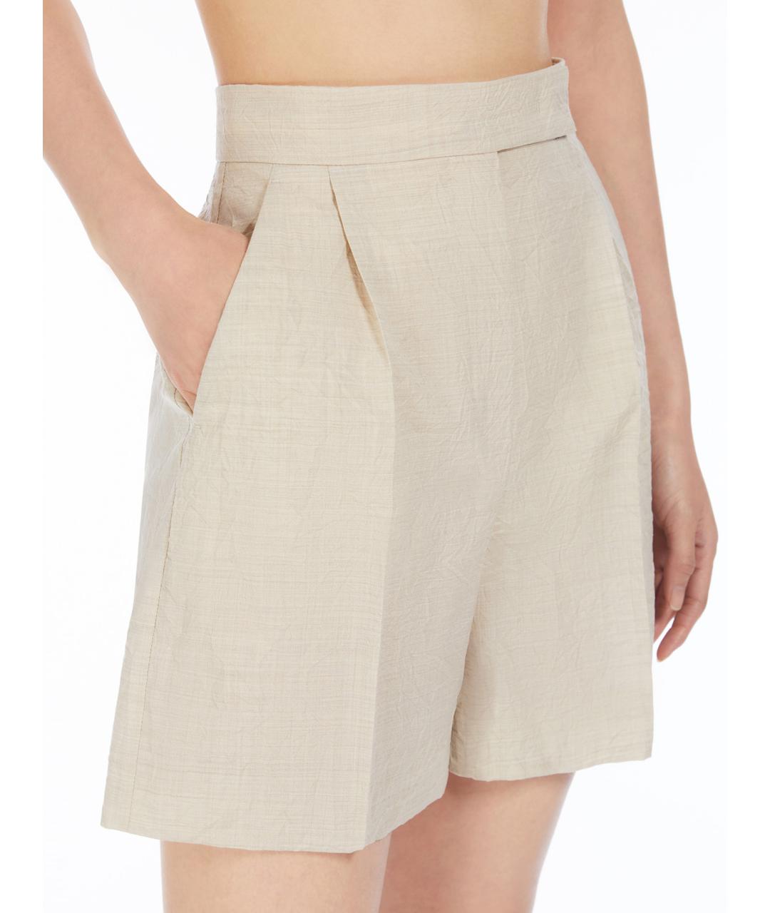 MAX MARA Бежевые шерстяные шорты, фото 5
