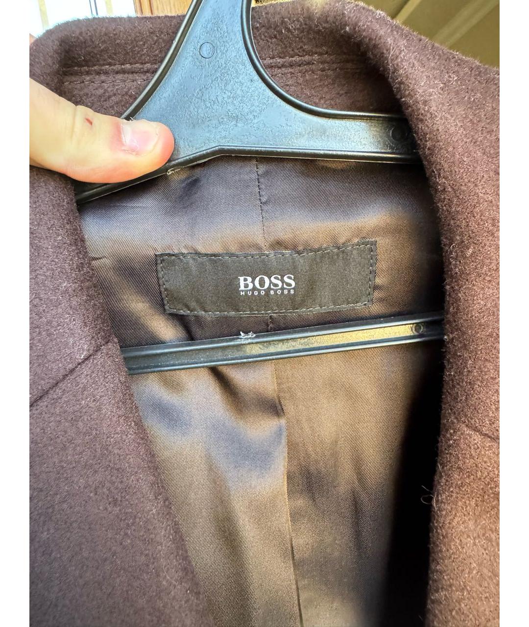 HUGO BOSS Коричневое шерстяное пальто, фото 4