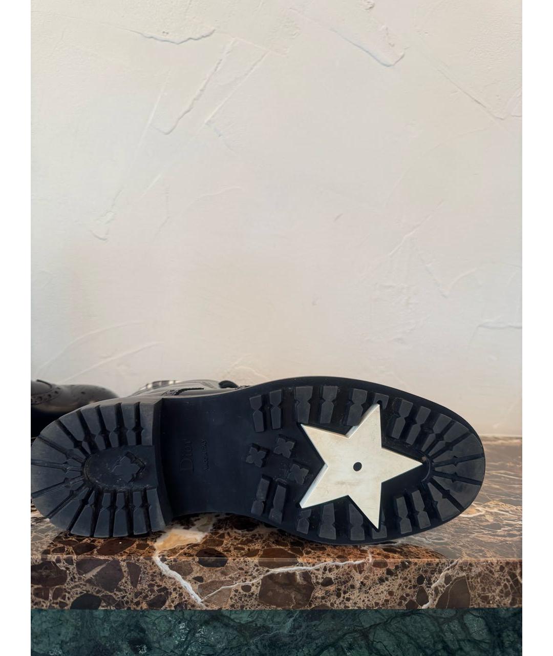 CHRISTIAN DIOR Черные кожаные ботинки, фото 5