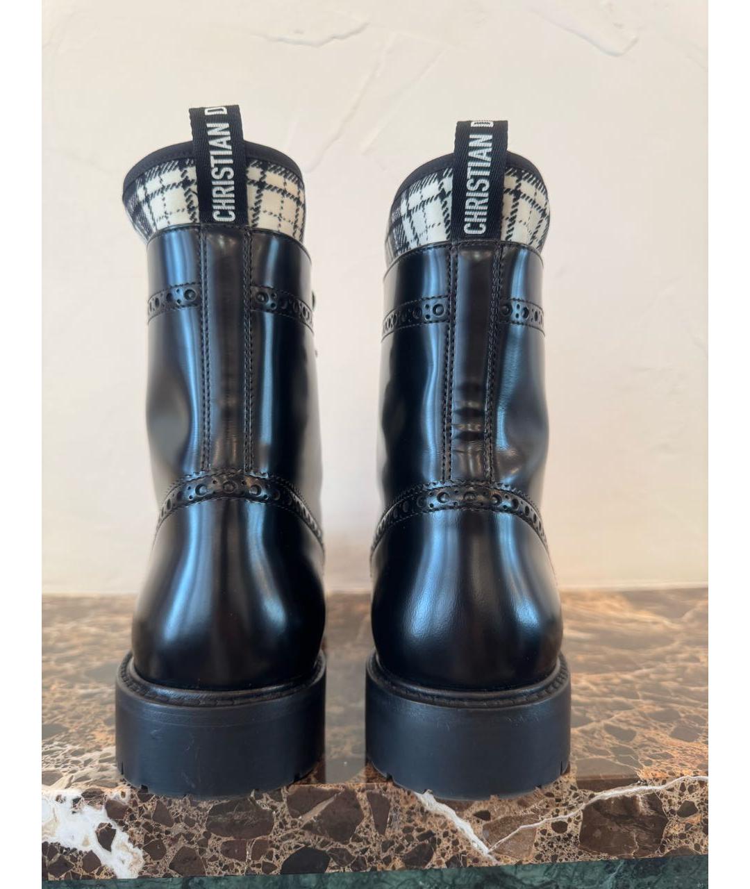 CHRISTIAN DIOR Черные кожаные ботинки, фото 4