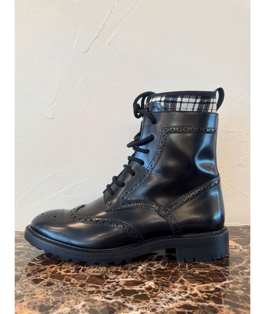 CHRISTIAN DIOR Черные кожаные ботинки, фото 7