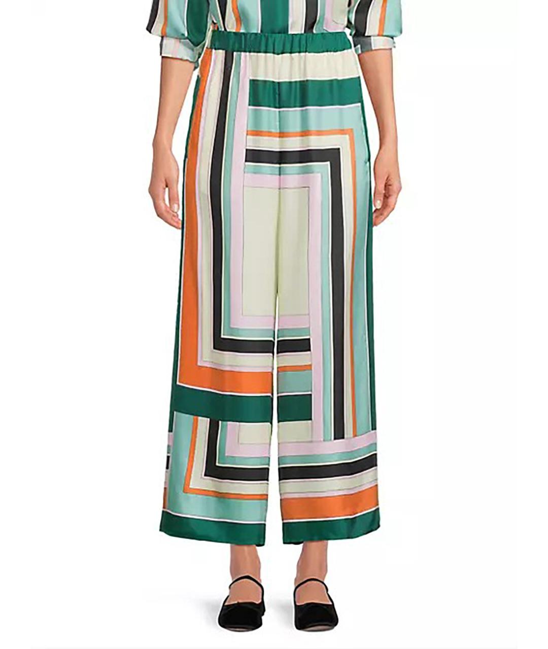 WEEKEND MAX MARA Мульти шелковые прямые брюки, фото 3