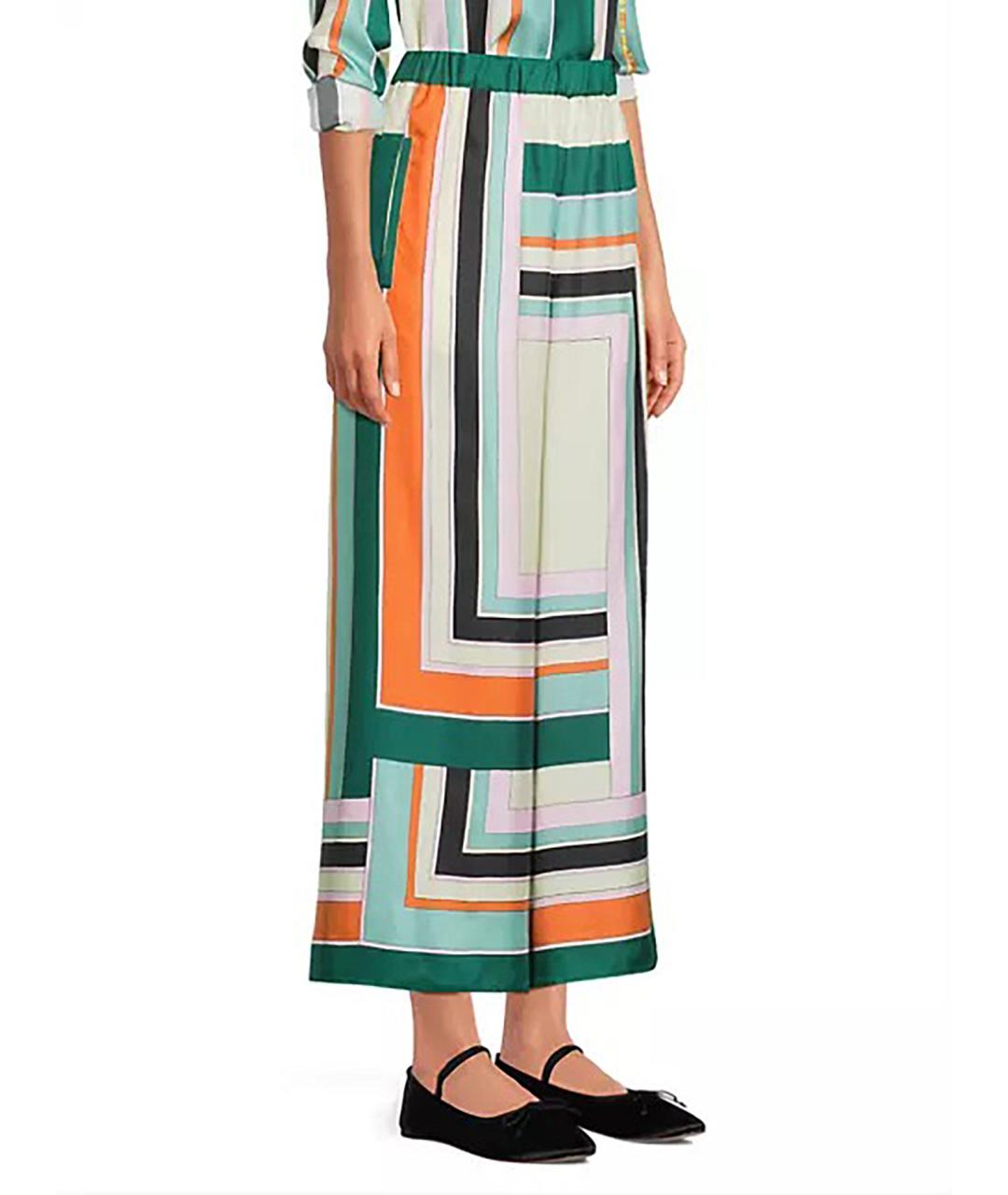 WEEKEND MAX MARA Мульти шелковые прямые брюки, фото 4