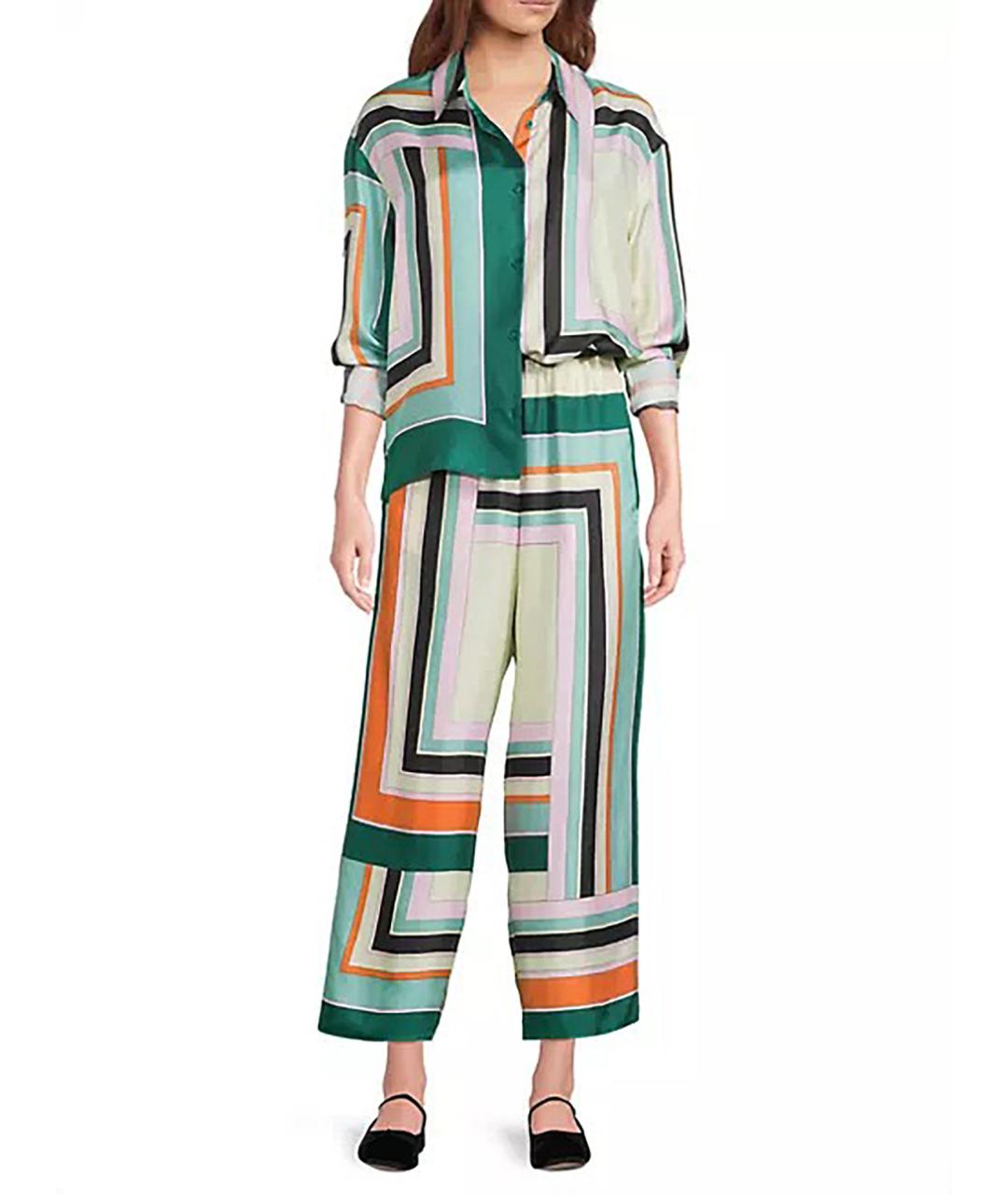 WEEKEND MAX MARA Мульти шелковые прямые брюки, фото 2