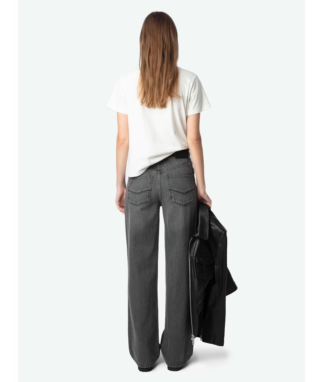 ZADIG & VOLTAIRE Серые хлопковые прямые джинсы, фото 3