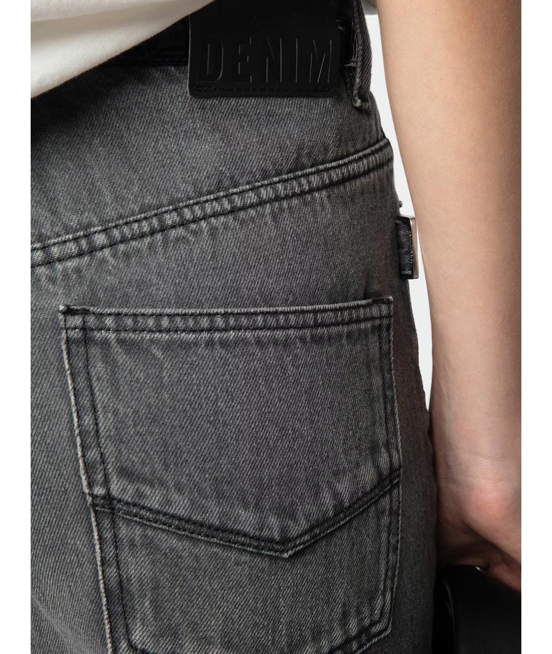 ZADIG & VOLTAIRE Серые хлопковые прямые джинсы, фото 6