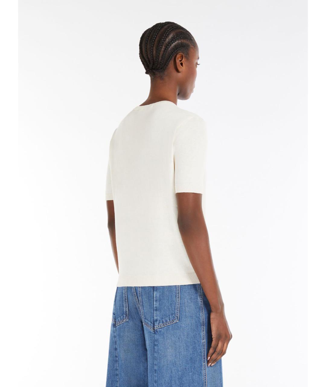 WEEKEND MAX MARA Белый шелковый джемпер / свитер, фото 3