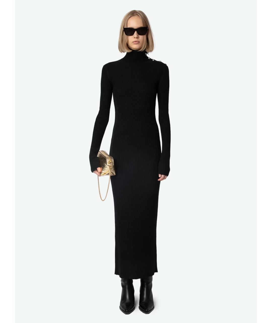 ZADIG & VOLTAIRE Черное шерстяное повседневное платье, фото 2