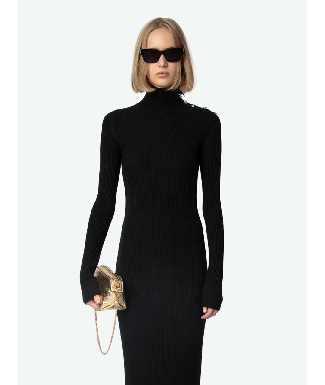 ZADIG & VOLTAIRE Черное шерстяное повседневное платье, фото 4