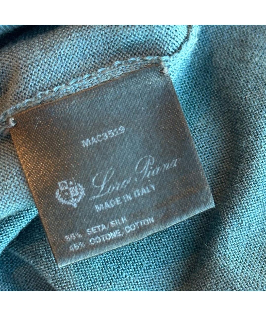 LORO PIANA Темно-синий шелковый джемпер / свитер, фото 4