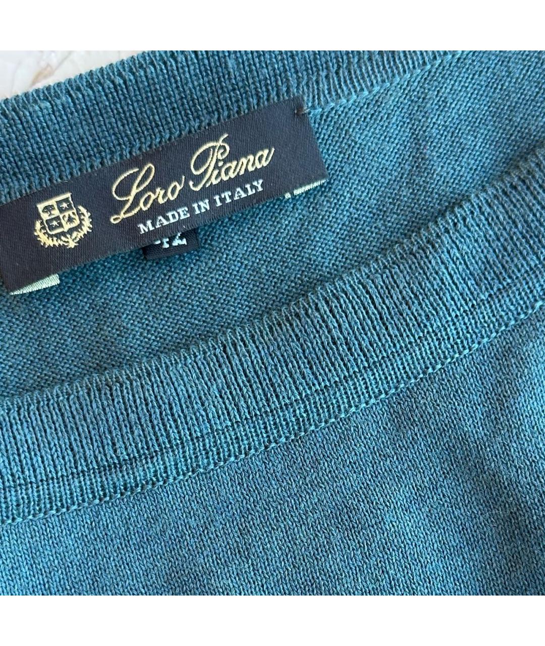 LORO PIANA Темно-синий шелковый джемпер / свитер, фото 3
