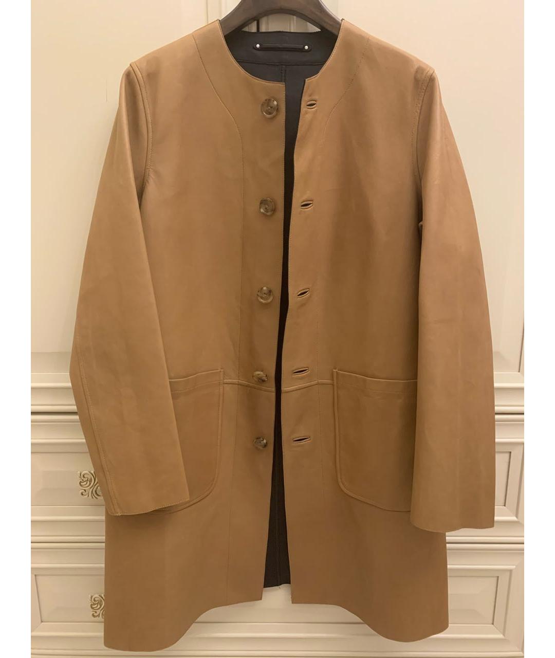 RALPH LAUREN Черное кожаное пальто, фото 6