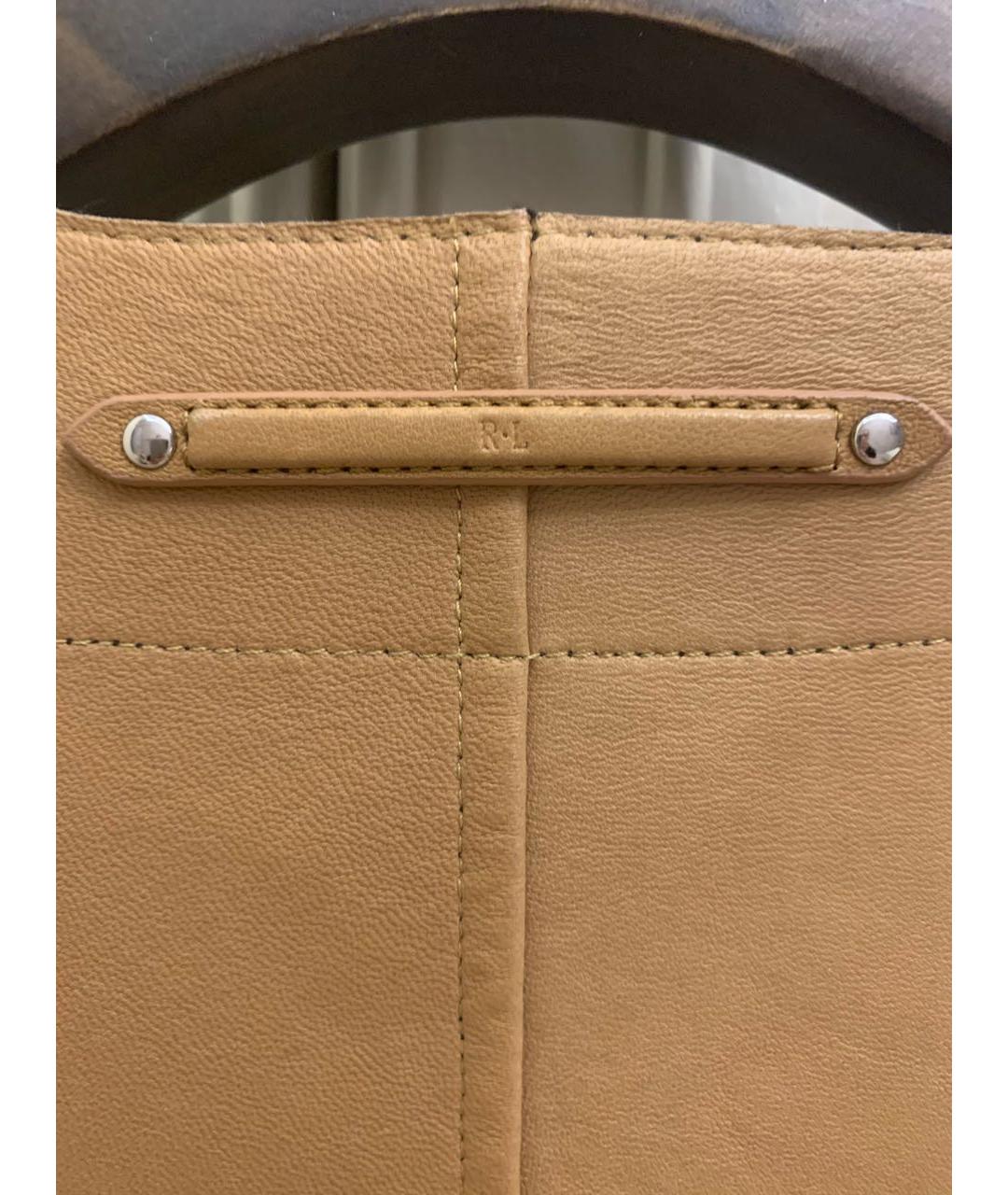 RALPH LAUREN Черное кожаное пальто, фото 4