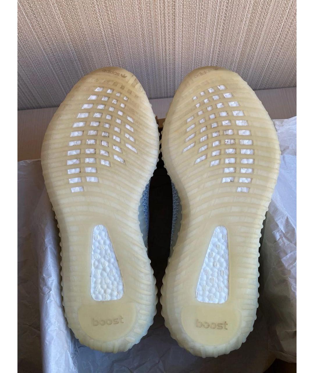 ADIDAS YEEZY Белые текстильные низкие кроссовки / кеды, фото 2