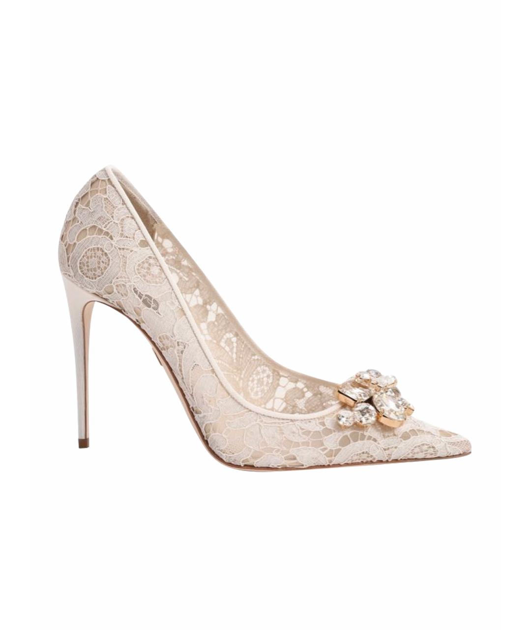 DOLCE&GABBANA Белые текстильные туфли, фото 1