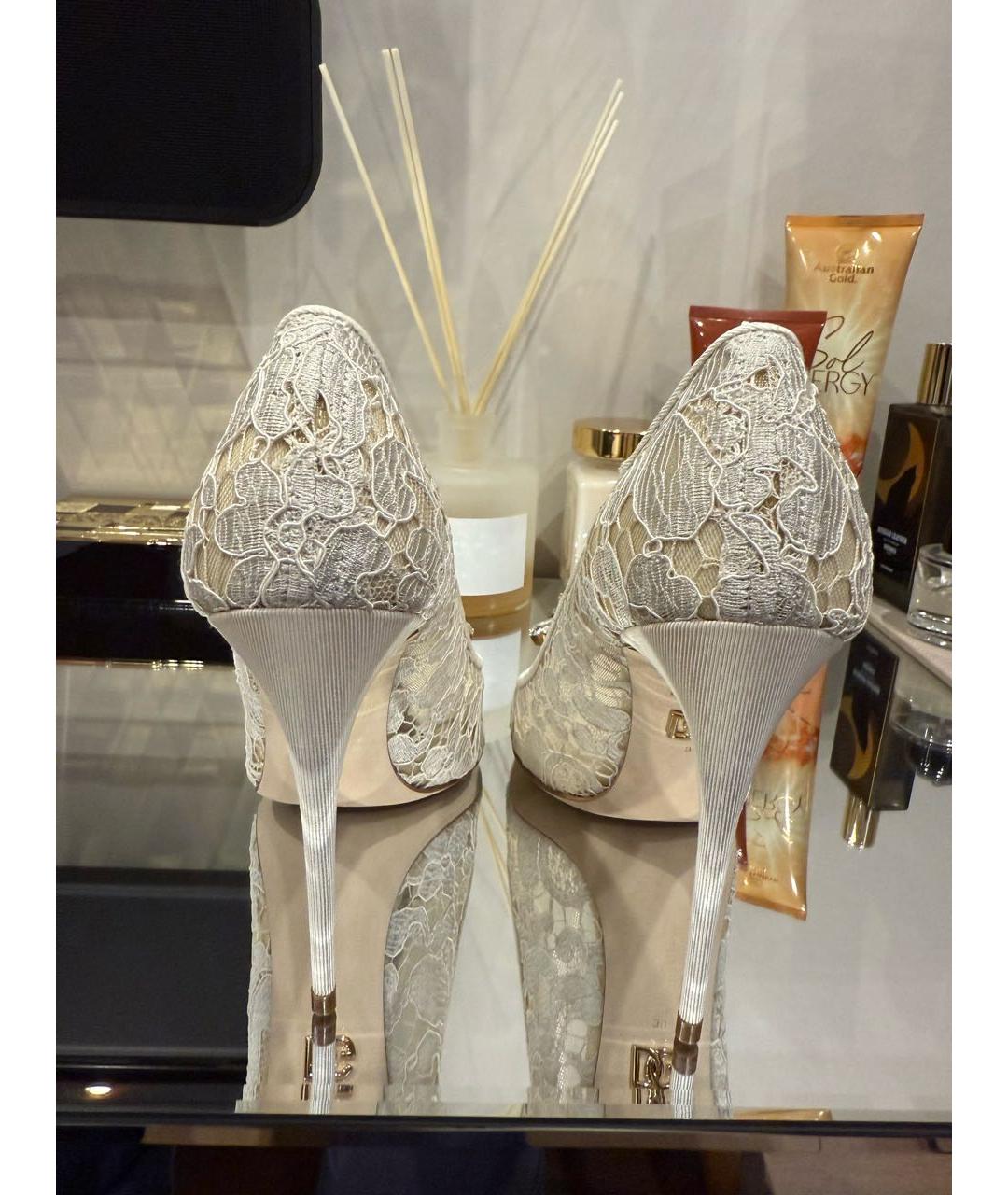 DOLCE&GABBANA Белые текстильные туфли, фото 4