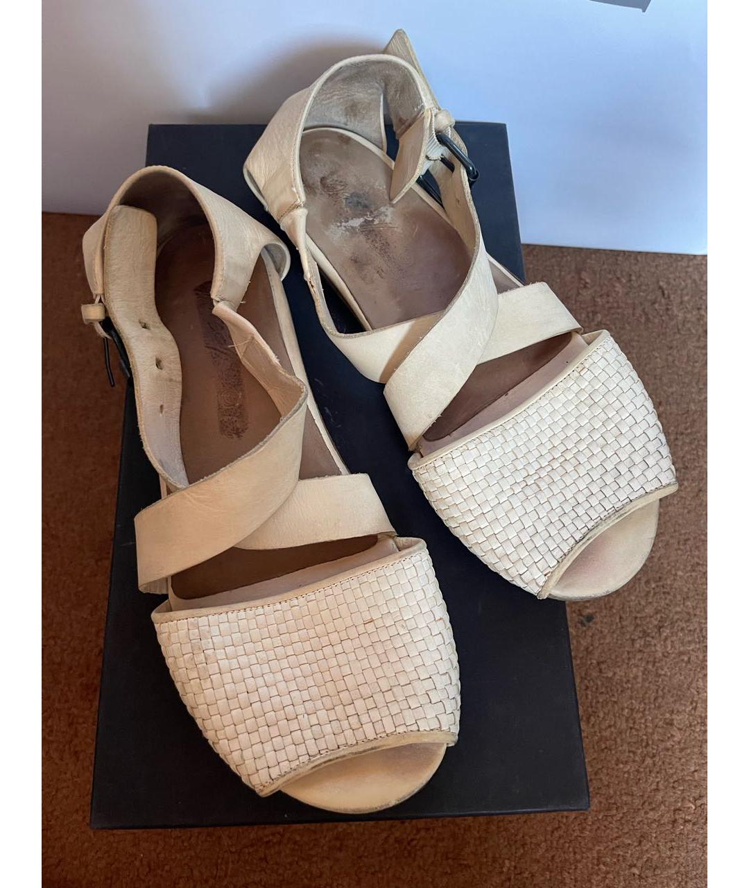 MARSELL Белые кожаные сандалии, фото 2