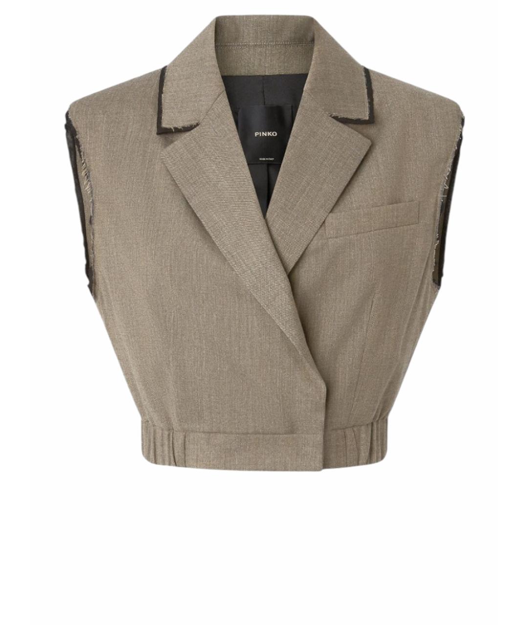 PINKO Серый шерстяной жилет, фото 1